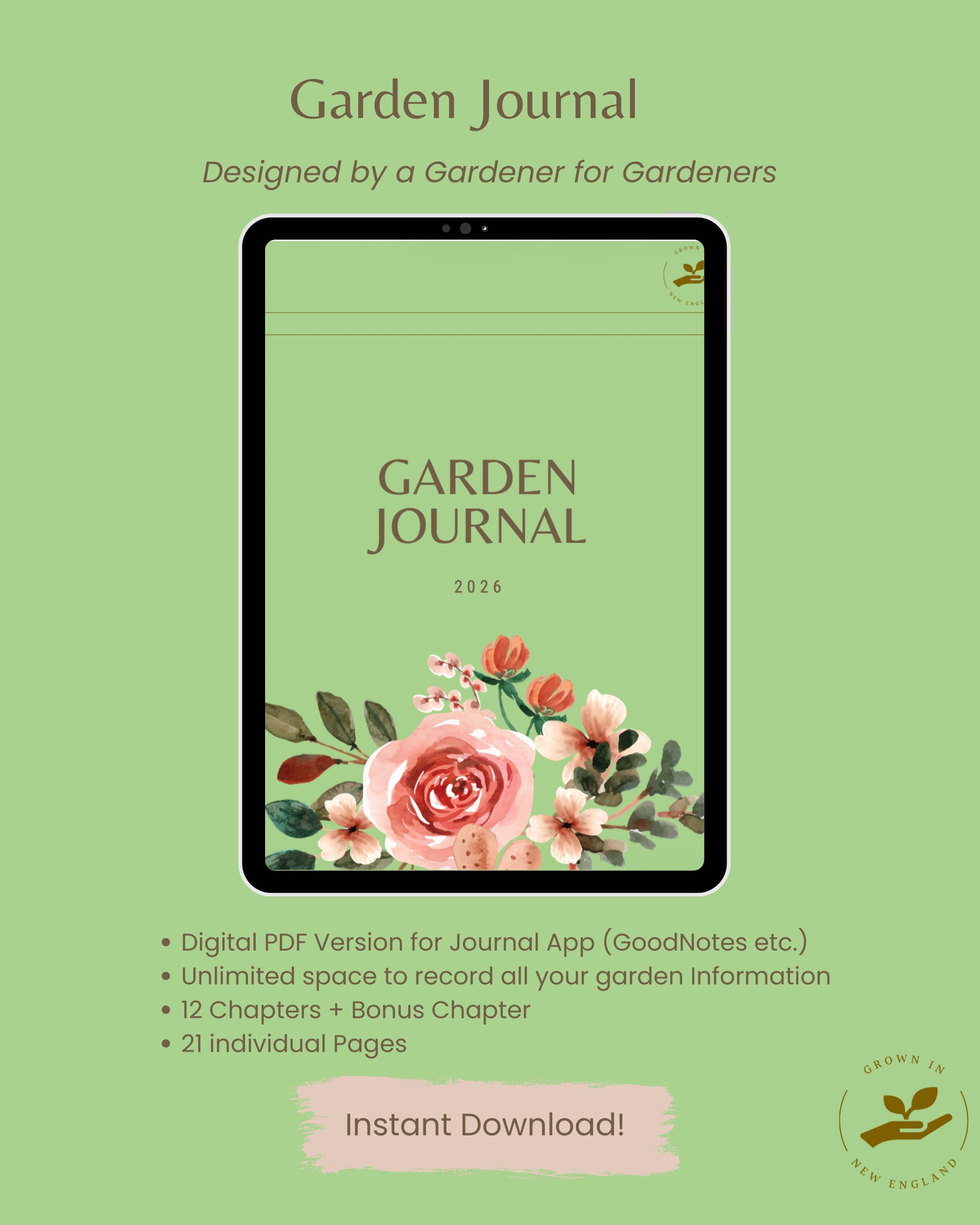 Garden Journal 2026 | A Journal from a Gardener for Gardeners | Digital Version