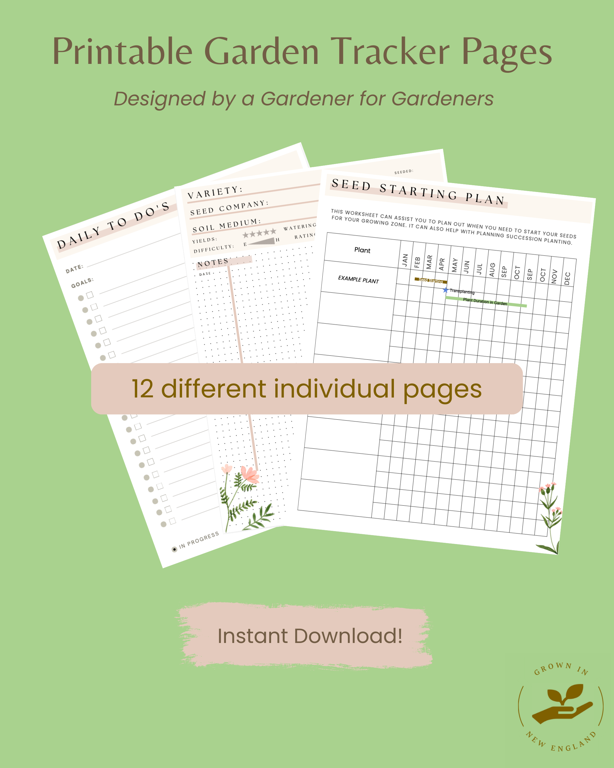 Printable Garden Tracker Pages (Instant Download)